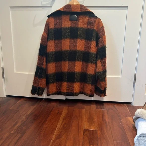 Anine Bing Orange and Black Plaid Jacket - Picture 11 of 11